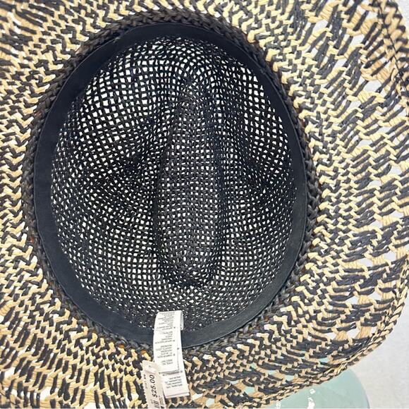 Aldo Nectarios black and natural straw fedora hat size small/medium new with tag main image 10